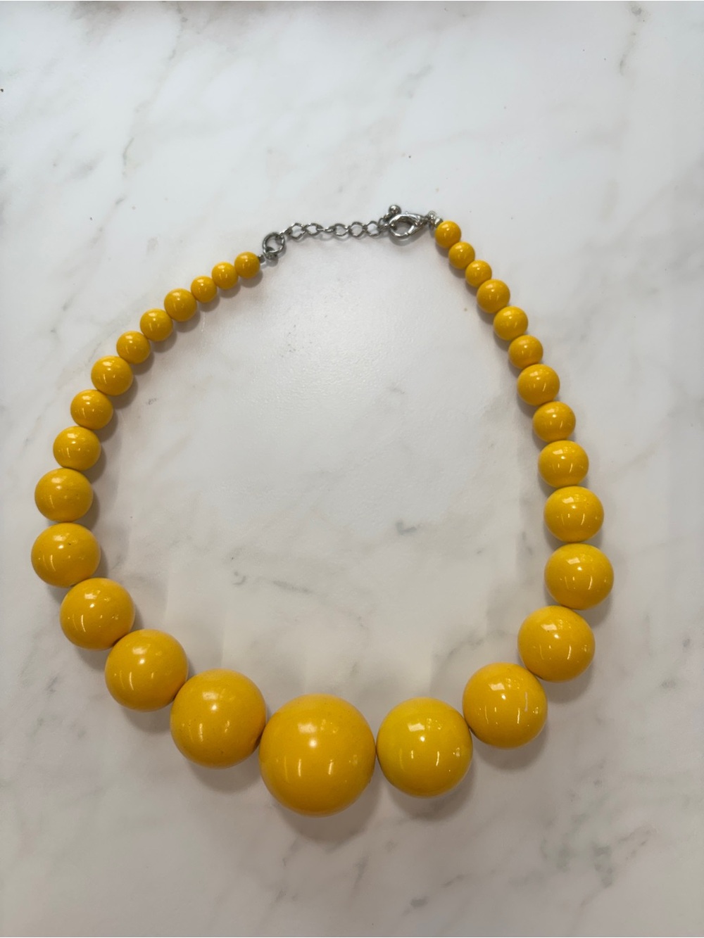 Yellow Beaded Statement Necklace - Women Jewelry Vintage 70’s